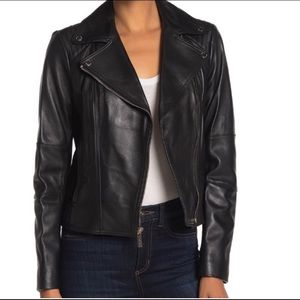 Michael Kors Leather Moto Jacket 